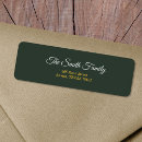 Search for green and gold return address labels Elegant