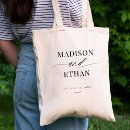 Search for wedding favor tote bags Calligraphy