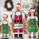 Search for claus aprons Red and white