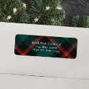 Search for green plaid return address labels Elegant