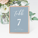 Search for elegant script font table cards Dusty blue