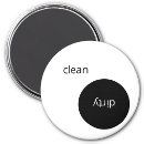 Search for clean dirty dishes sign magnets Black and white