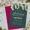 Search for evergreen and red berries invitations Gold