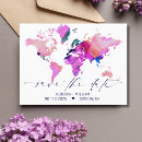Search for world map save the dates Gold