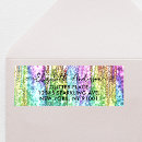 Search for rainbow glitter return address labels Colourful