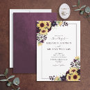 Search for rustic purple sunflower wedding invitations Modern