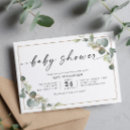 Search for greenery eucalyptus baby shower invitations Green and white