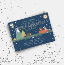 Search for adventure awaits baby boy shower invitations Woodland