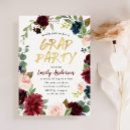 Search for floral graduation invitations Burgundy