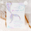 Search for mermaid under the sea birthday invitations Whimsical mermaid party