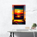 Search for vintage hawaii posters Sunset