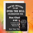 Search for over the hill 40th birthday invitations Black