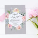 Search for pink grey baby shower invitations Elegant