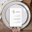 Search for minimalist wedding menus Black and white