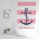 Search for pink stripes shower curtains Nautical