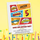 Search for pop art birthday invitations Superhero birthday party
