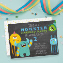 Search for scary birthday invitations Monster bash