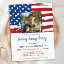 Search for red white and blue graduation invitations Military