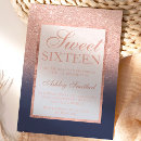 Search for navy blue sweet 16 invitations Elegant