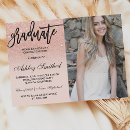 Search for rose gold glitter graduation invitations Blush pink