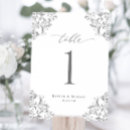 Search for silver numbers table wedding table cards Elegant
