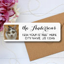 Search for black and white dog return address labels Minimalist