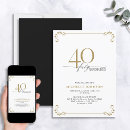 Search for black and white 40th birthday invitations Calligraphy