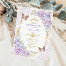 Search for lavender and gold quinceanera invitations Quinceañera
