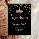 Search for crown sweet 16 invitations Girly