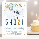 Search for countdown birthday invitations Blue gold galaxy