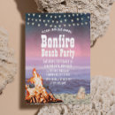 Search for bonfire on the beach invitations Rustic