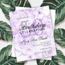 Search for purple white birthday invitations Floral