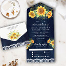 Search for sunflower bouquet wedding invitations Boho bohemian