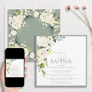 Search for white flowers christening invitations Botanical