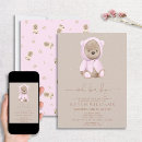 Search for bear pink invitations Elegant