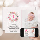 Search for pink floral christening invitations Watercolor