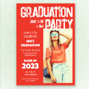 Search for red graduation invitations Red and white