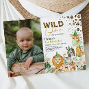 Search for one is fun birthday invitations Safari