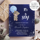 Search for blue glitter baby shower invitations Silver
