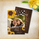 Search for sunflower graduation invitations Rustic