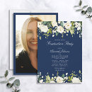 Search for blue and white graduation invitations University