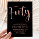 Search for black rose gold birthday invitations Adult