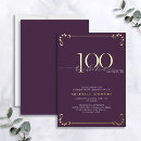 Search for 100 years birthday invitations Typography