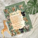 Search for safari animals thank you cards Gender neutral baby shower