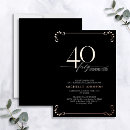 Search for black rose gold 40th birthday invitations Simple