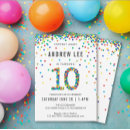 Search for 10 year old party invitations Rainbow