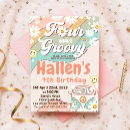 Search for boho 4th birthday invitations Pink