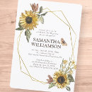 Search for sunflowers christening invitations Girl