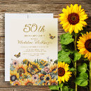 Search for sunflower 50th birthday invitations Yellow