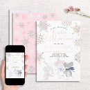Search for winter onederland pink and silver invitations Watercolor